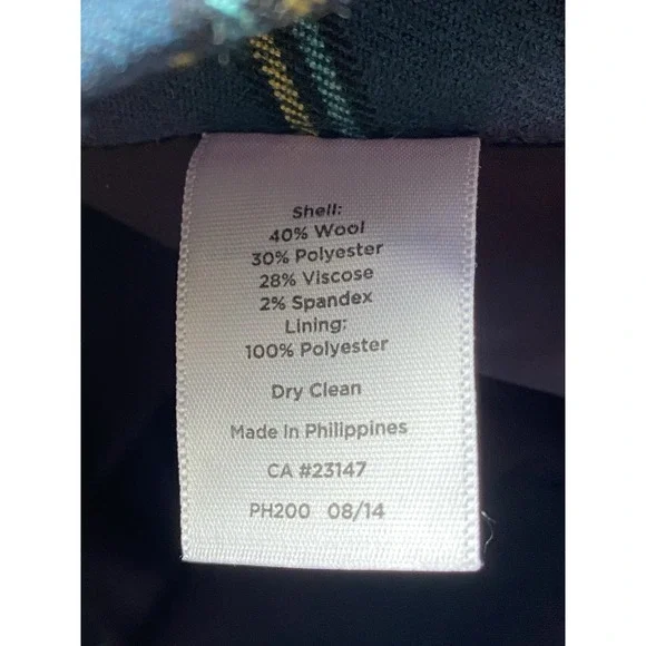 Talbots Heritage Wool Blend Women's Pants Sz 14P Green Red Preppy $189 - Picture 4 of 4